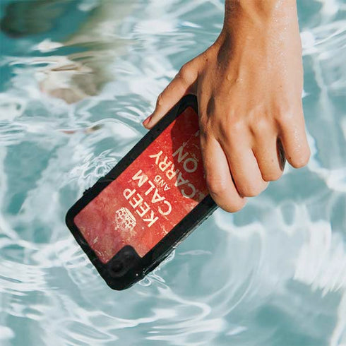 Keep Calm and Carry On Distressed iPhone XR Waterproof Case