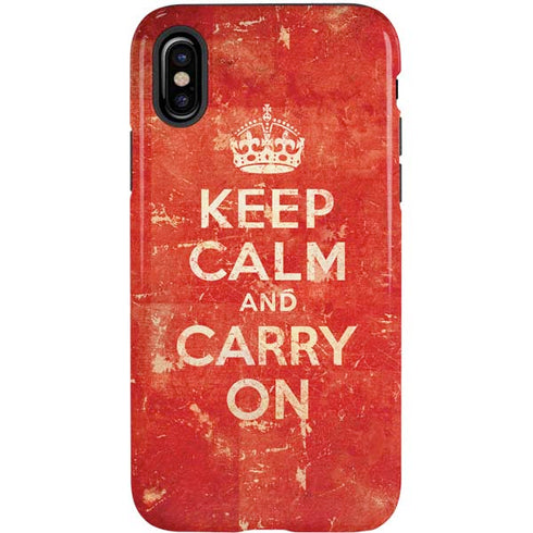 Keep Calm and Carry On Distressed iPhone XS Pro Case