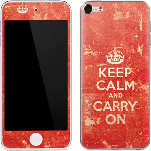 Keep Calm and Carry On Distressed Apple iPod Skin