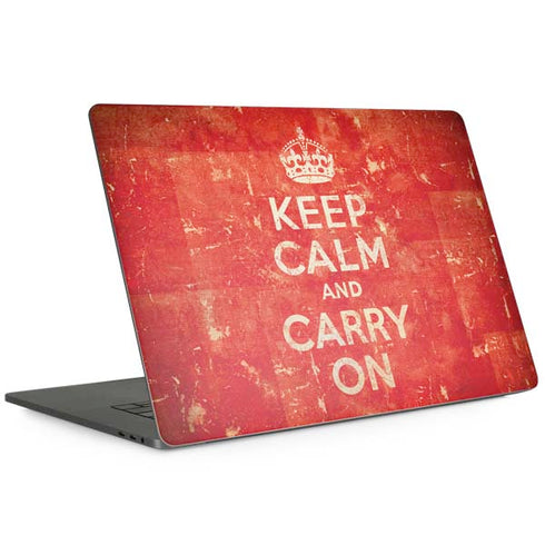 Keep Calm and Carry On Distressed Apple MacBook Pro 15-inch Skin
