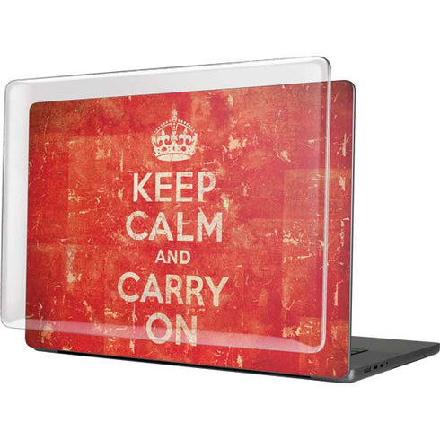 Keep Calm and Carry On Distressed MacBook Pro 16in (2021-25) Case plus Skin