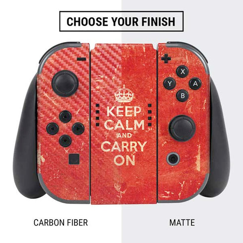 Keep Calm and Carry On Distressed Nintendo Switch Bundle Skin