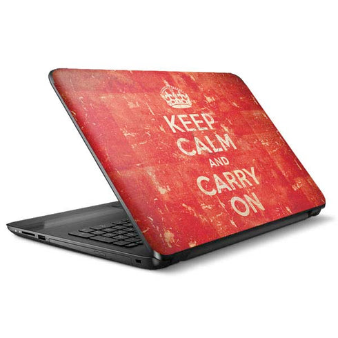 Keep Calm and Carry On Distressed HP Notebook Skin