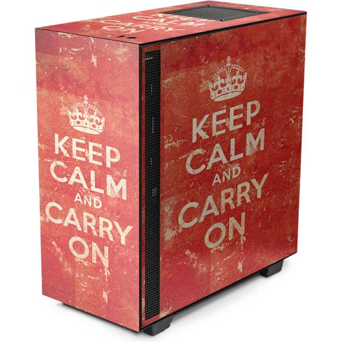 Keep Calm and Carry On Distressed NZXT H510 Compact ATX Mid-Tower Case Skin