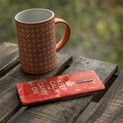 Keep Calm and Carry On Distressed OnePlus 7 Pro Skin