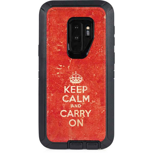 Keep Calm and Carry On Distressed Otterbox Defender Galaxy Skin
