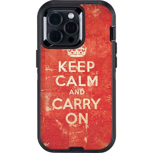 Keep Calm and Carry On Distressed Otterbox Defender iPhone Skin