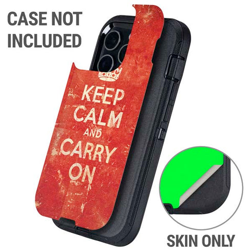 Keep Calm and Carry On Distressed Otterbox Defender iPhone Skin