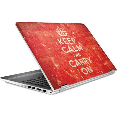 Keep Calm and Carry On Distressed HP Pavilion Skin
