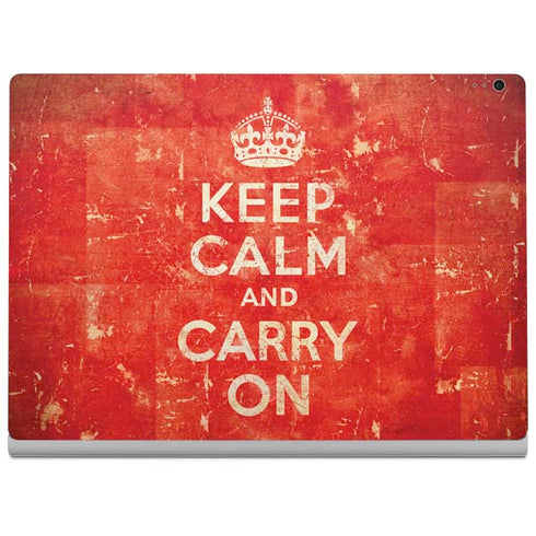 Keep Calm and Carry On Distressed Surface Book 2 15in Skin