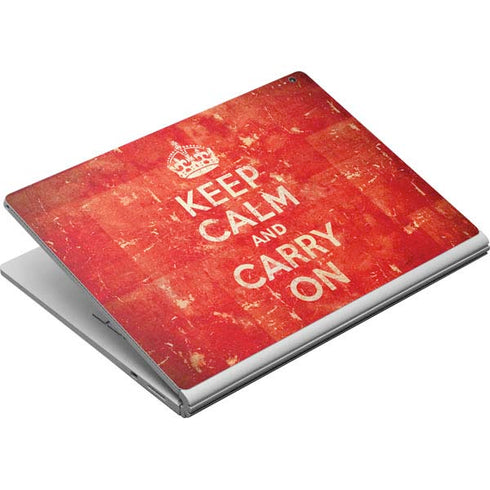Keep Calm and Carry On Distressed Surface Book Skin