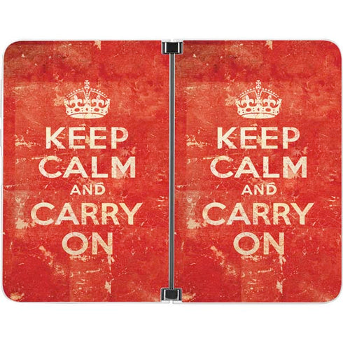 Keep Calm and Carry On Distressed Surface Duo Skin