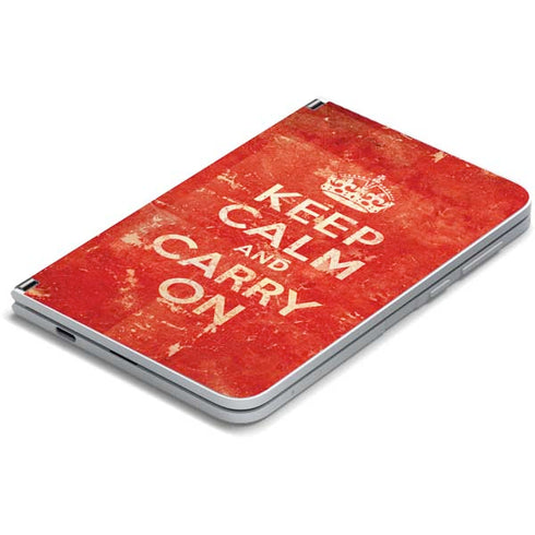 Keep Calm and Carry On Distressed Surface Duo Skin