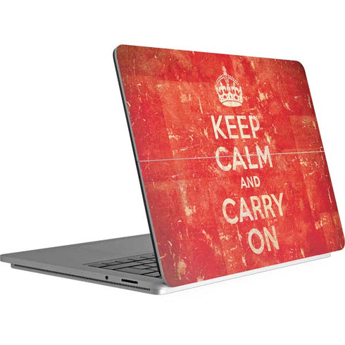 Keep Calm and Carry On Distressed Surface Laptop Studio Skin