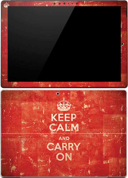 Keep Calm and Carry On Distressed Surface Pro 4 Skin