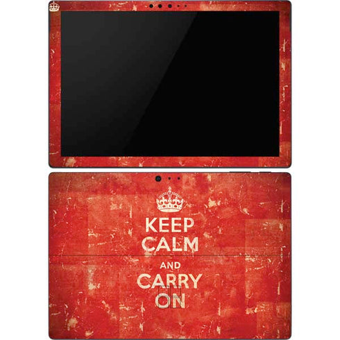 Keep Calm and Carry On Distressed Surface Pro 6 Skin