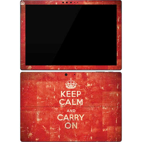 Keep Calm and Carry On Distressed Surface Pro 7 Skin