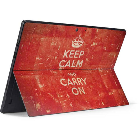 Keep Calm and Carry On Distressed Surface Pro 7 Skin