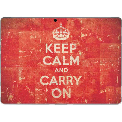 Keep Calm and Carry On Distressed Surface Pro 9 Skin