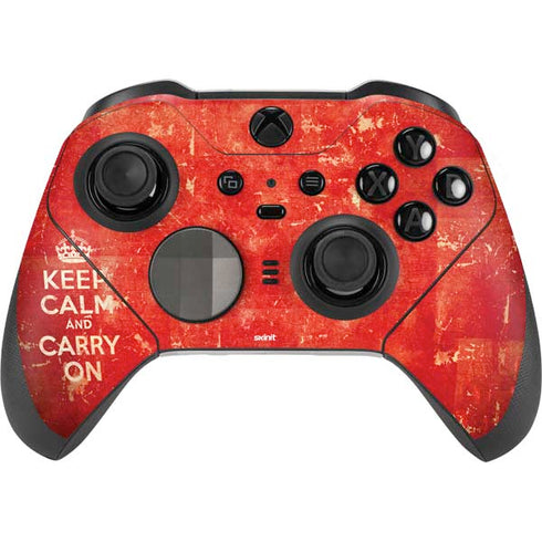 Keep Calm and Carry On Distressed Xbox Elite Wireless Controller Series 2 Skin
