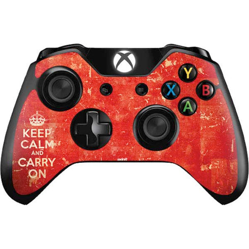 Keep Calm and Carry On Distressed Xbox One Controller Skin