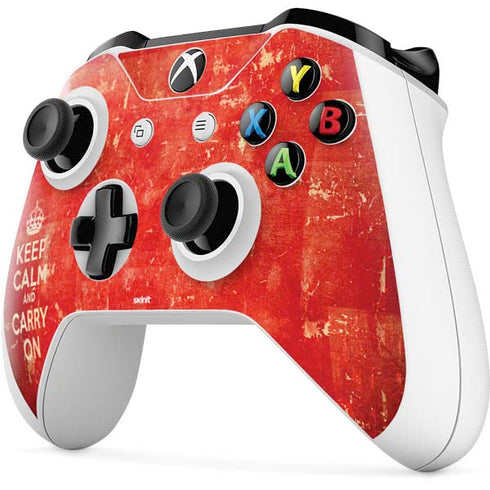 Keep Calm and Carry On Distressed Xbox One S Controller Skin