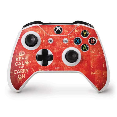 Keep Calm and Carry On Distressed Xbox One S Controller Skin