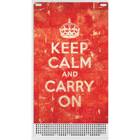 Keep Calm and Carry On Distressed Xbox Series S Console Skin