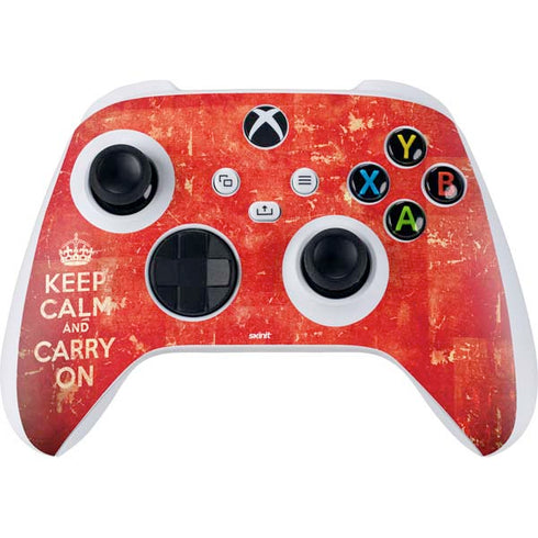 Keep Calm and Carry On Distressed Xbox Series S Controller Skin