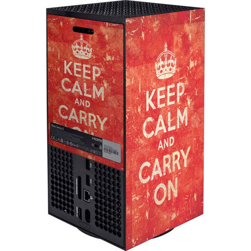 Keep Calm and Carry On Distressed Xbox Series X Bundle Skin