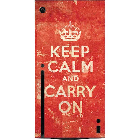 Keep Calm and Carry On Distressed Xbox Series X Console Skin