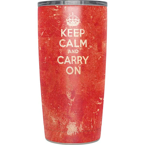Keep Calm and Carry On Distressed Yeti 20oz Tumbler Skin