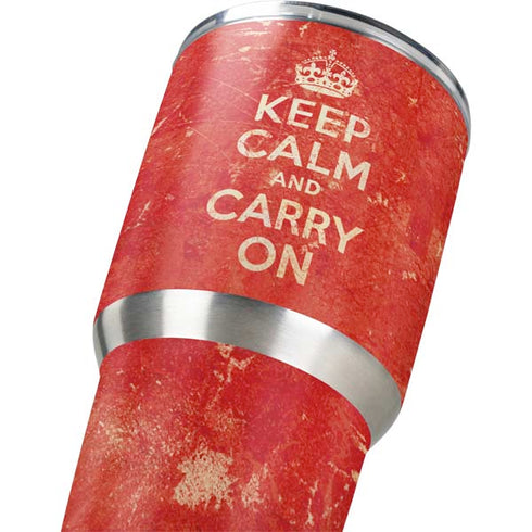 Keep Calm and Carry On Distressed Yeti 30oz Rambler Tumbler Skin