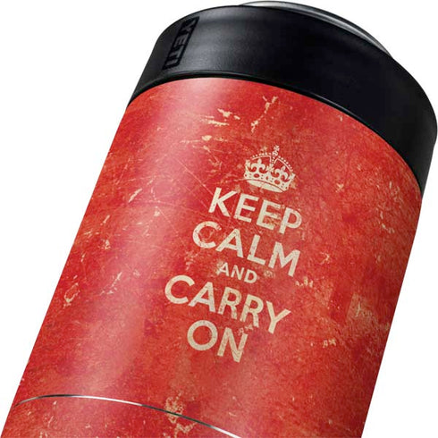 Keep Calm and Carry On Distressed Yeti Colster Can Insulator Skin