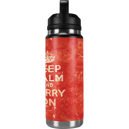 Keep Calm and Carry On Distressed YETI Rambler 26oz Bottle Skin