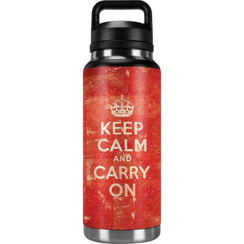 Keep Calm and Carry On Distressed YETI Rambler 36oz Bottle Skin