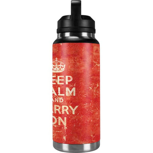 Keep Calm and Carry On Distressed YETI Rambler 36oz Bottle Skin