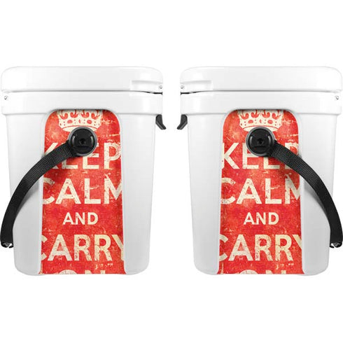 Keep Calm and Carry On Distressed YETI Roadie 24 Hard Cooler Skin
