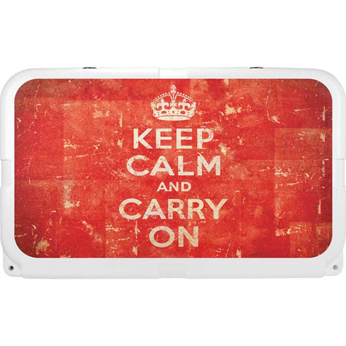 Keep Calm and Carry On Distressed YETI Tundra 45 Hard Cooler Skin