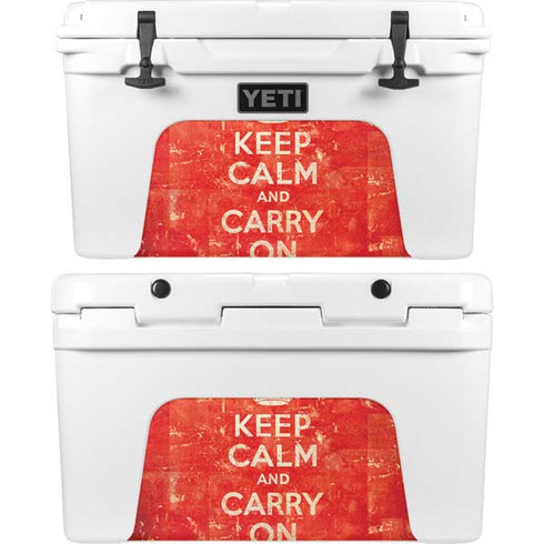 Keep Calm and Carry On Distressed YETI Tundra 45 Hard Cooler Skin