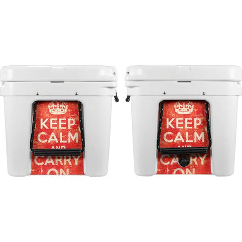 Keep Calm and Carry On Distressed YETI Tundra 65 Hard Cooler Skin