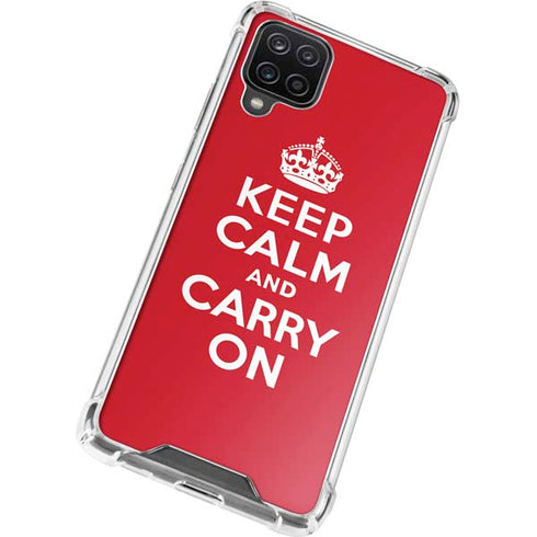 Keep Calm and Carry On Galaxy A12 Clear Case