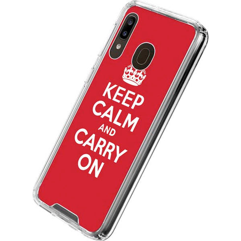 Keep Calm and Carry On Galaxy A30 Clear Case