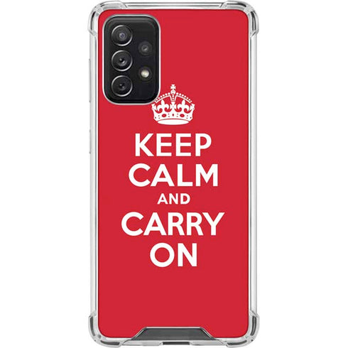 Keep Calm and Carry On Galaxy A72 5G Clear Case
