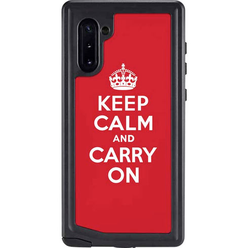 Keep Calm and Carry On Galaxy Note 10 Waterproof Case