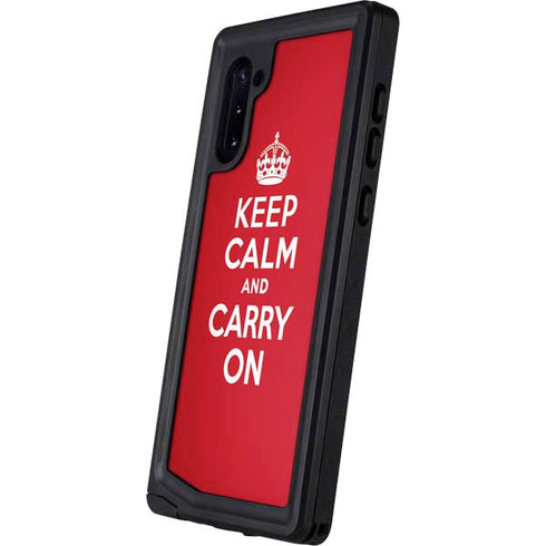 Keep Calm and Carry On Galaxy Note 10 Waterproof Case