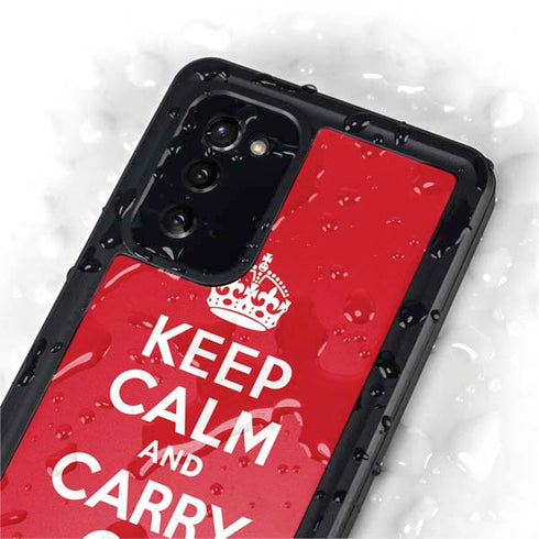 Keep Calm and Carry On Galaxy Note20 5G Waterproof Case