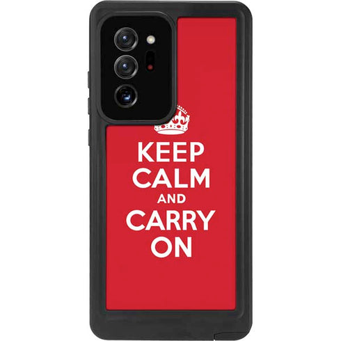 Keep Calm and Carry On Galaxy Note20 Ultra 5G Waterproof Case