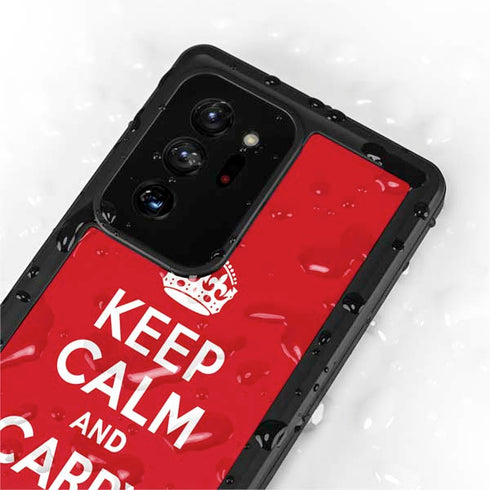 Keep Calm and Carry On Galaxy Note20 Ultra 5G Waterproof Case