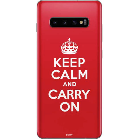 Keep Calm and Carry On Galaxy S10 Plus Skin